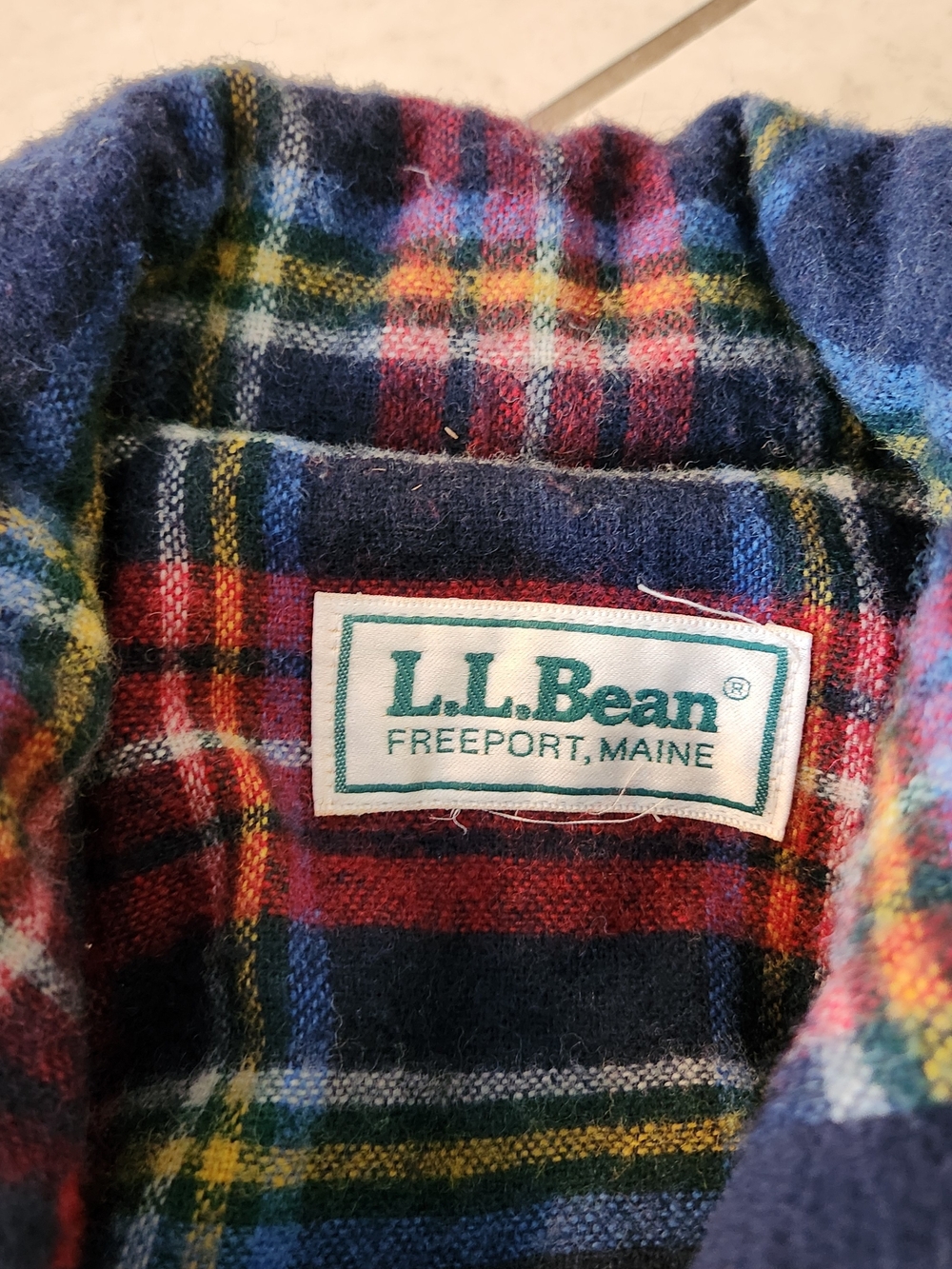 VTG LL Bean Womens Wool Toggle Hooded Pea Coat Blanket Lined Navy Coat XL - Picture 5 of 12